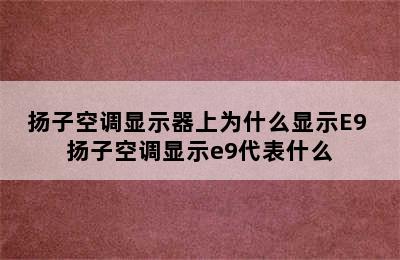 扬子空调显示器上为什么显示E9 扬子空调显示e9代表什么